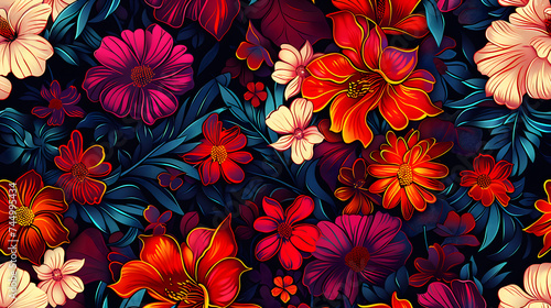 Seamless colorful floral pattern