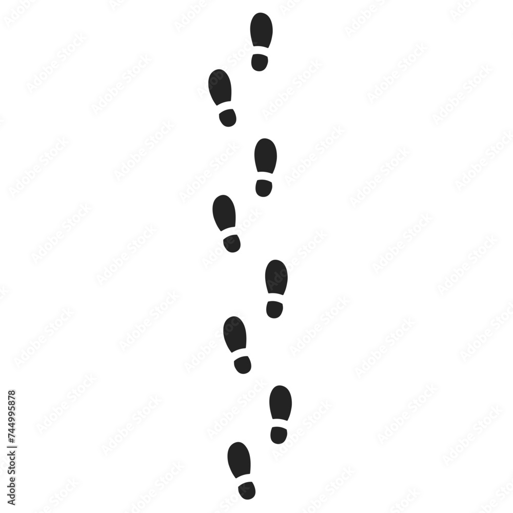 Isolated seamless pattern design of footprint, shoe path illustrated work, sport, run, walk Isolated seamless pattern design of footprint, shoe path illustrated work, sport, run, walk