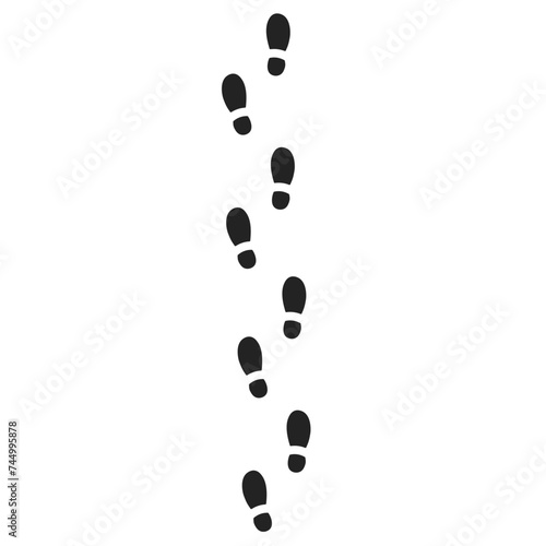 Isolated seamless pattern design of footprint, shoe path illustrated  work, sport, run, walk