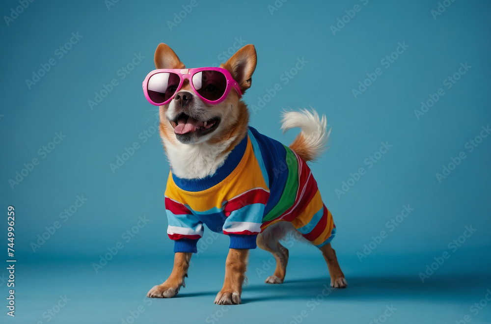 funny dog wearing sunglasses