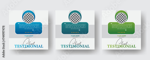 Simple, elegant, and colorful client testimonial design for client review