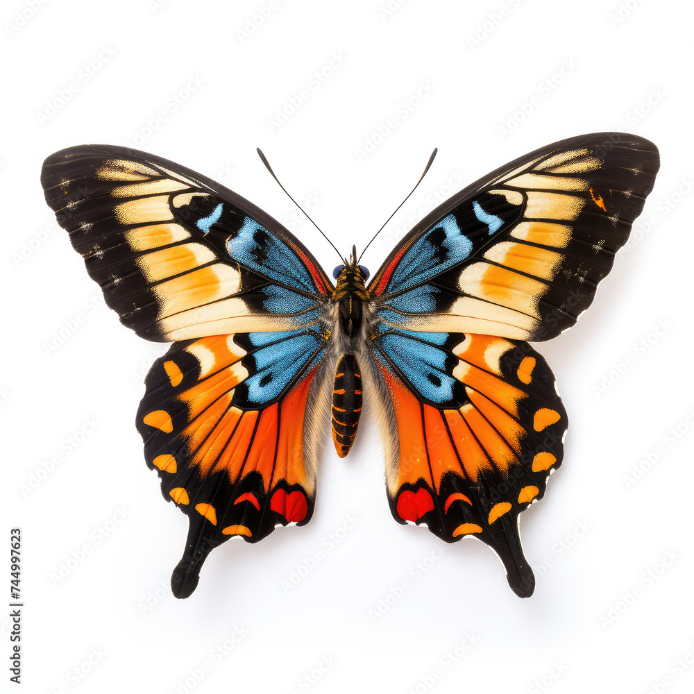Butterfly topview isolated on a white background Butterfly topview isolated on a white background