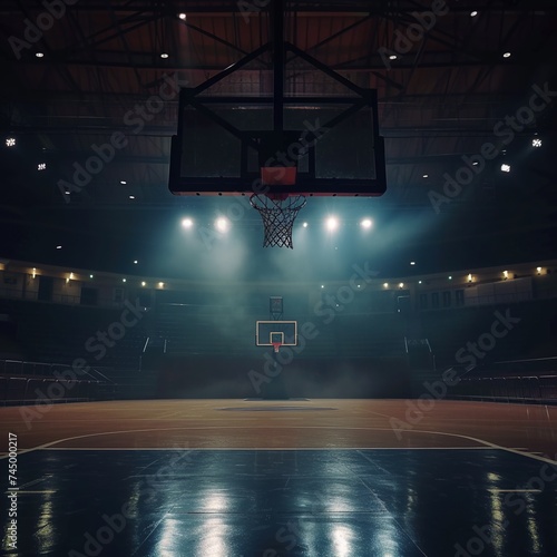 Cinematic View of a Empty Basketball Stadium © FestArt