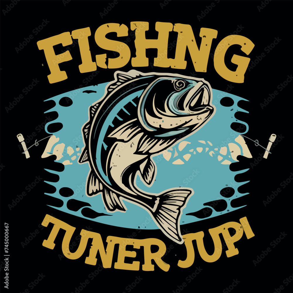 Fishing T shirt design for men and women vector art