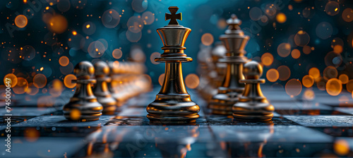 Chess, classic and intellectual strategic board game  photo