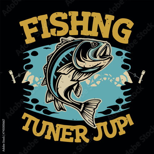 Fishing T shirt design for men and women vector art
