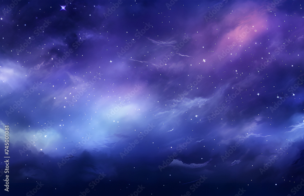 purple space in the galaxy with the stars ai generative