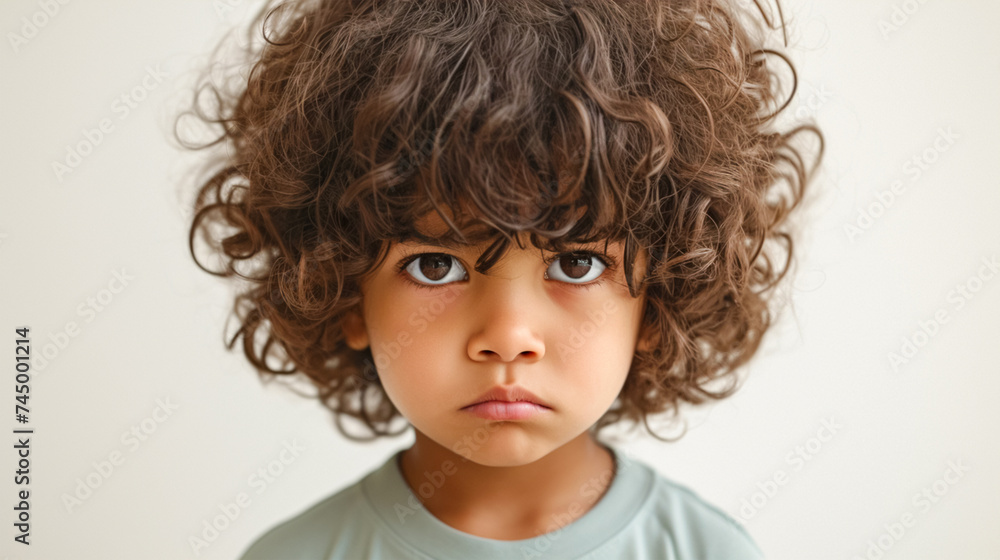 Portrait of a small dark-haired boy in a bad mood. Fatigue, stress, irritation. Portrait of a small dark-haired boy in a bad mood. Fatigue, stress, irritation.