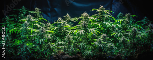 Marijuana plant grow in greenhouse. Fresh mrihuana for medicine bussiness.