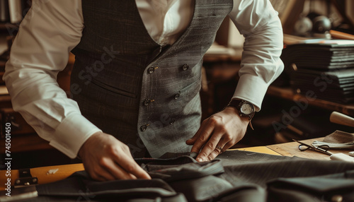 tailor working on luxury suit