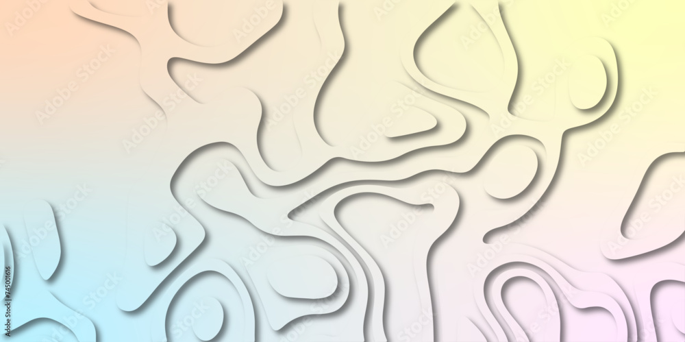 Abstract wavy line 3d paper cut colorful background with shadows. Abstract realistic papercut decoration textured with wavy layers. Topographic contour lines vector map seamless pattern vector. Abstract wavy line 3d paper cut colorful background with shadows. Abstract realistic papercut decoration textured with wavy layers. Topographic contour lines vector map seamless pattern vector.