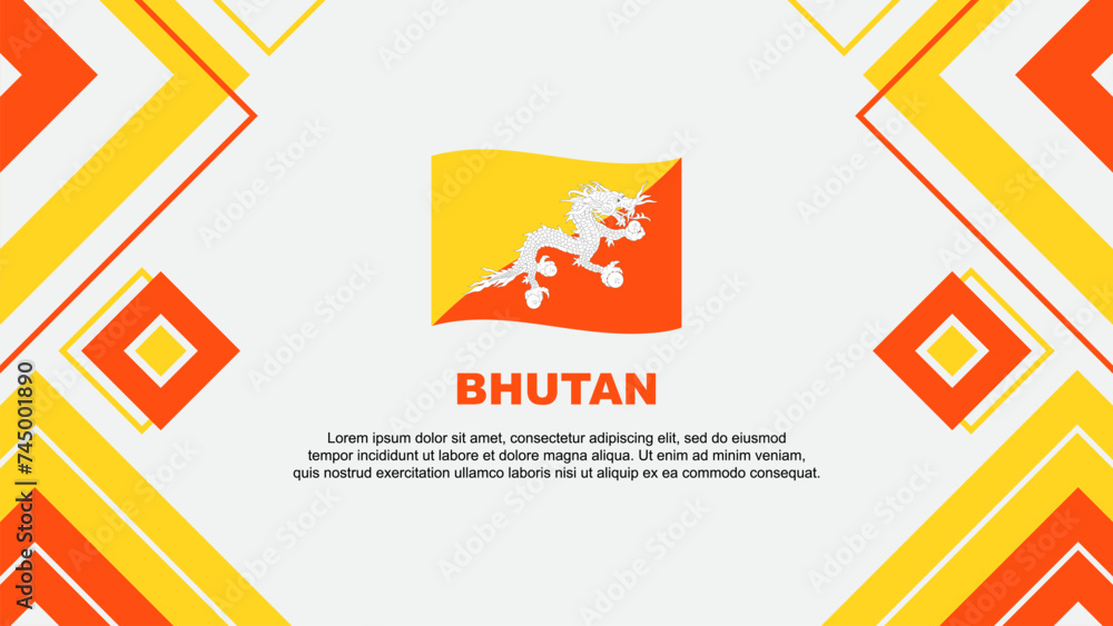 Bhutan Flag Abstract Background Design Template. Bhutan Independence Day Banner Wallpaper Vector Illustration. Bhutan Background Bhutan Flag Abstract Background Design Template. Bhutan Independence Day Banner Wallpaper Vector Illustration. Bhutan Background
