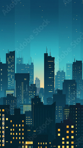 Minimalist illustration of a city