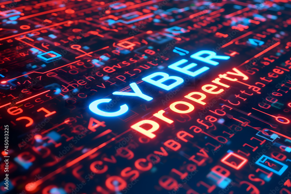 Words cyber property for cyber law concept Words cyber property for cyber law concept