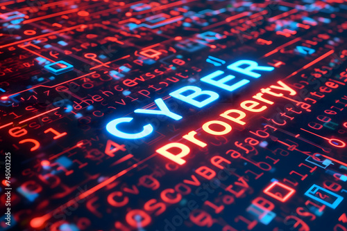 Words cyber property for cyber law concept