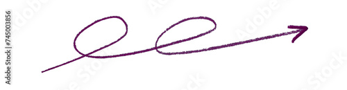 Draw a dark purple pencil line separately on a transparent background. photo