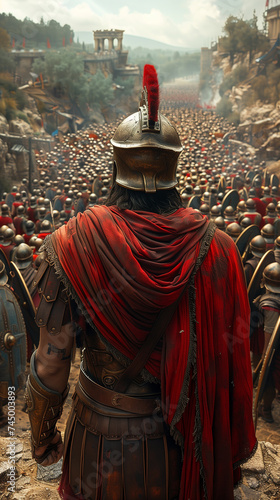 9:16 the commanding presence of General as he leads a phalanx of Spartan warriors at the forefront of a critical battle.