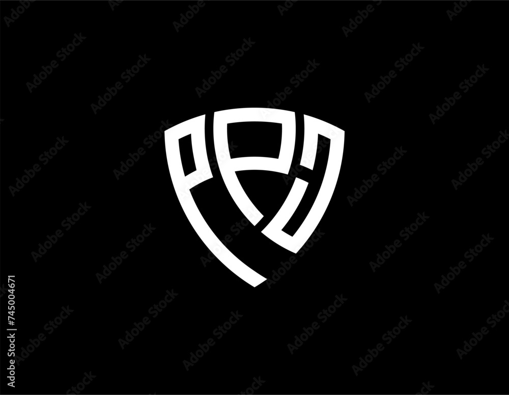 PPJ creative letter shield logo design vector icon illustration PPJ creative letter shield logo design vector icon illustration