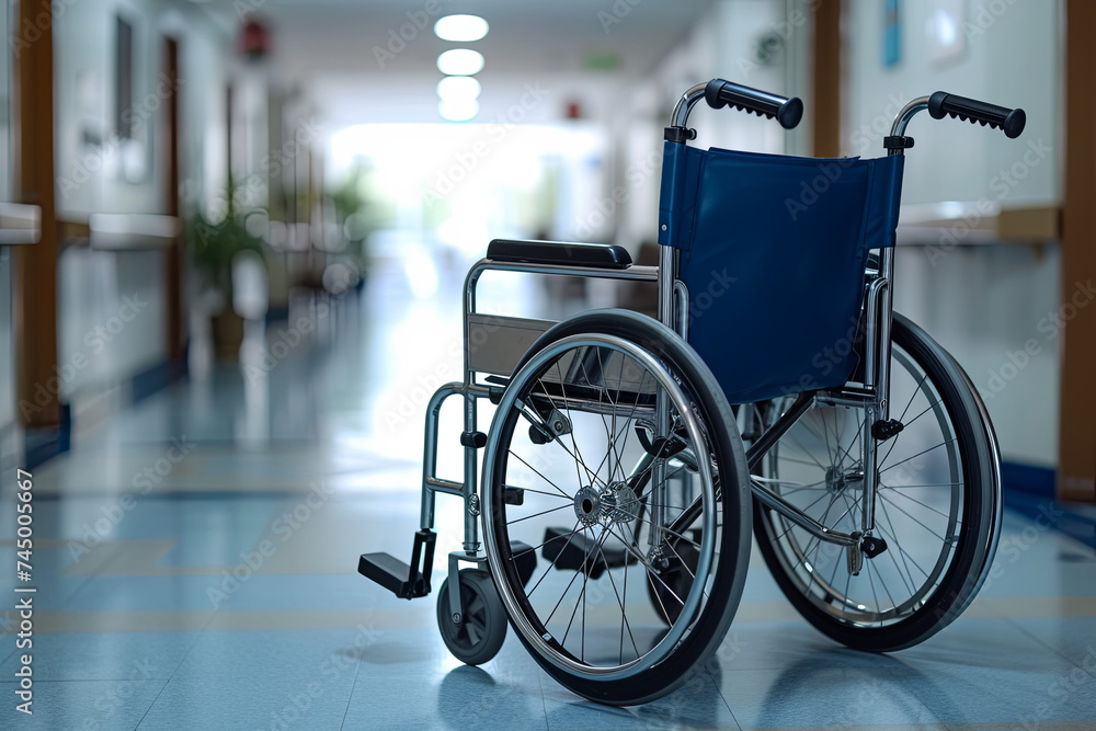 A wheelchair in a hospital
A wheelchair in a hospital
