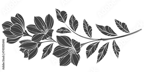 black and white flowers. flower pattern stencil vector design vector eps	