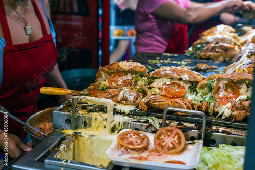 Sandwich stand in Guadalajara, Mexico. Fast food stand.