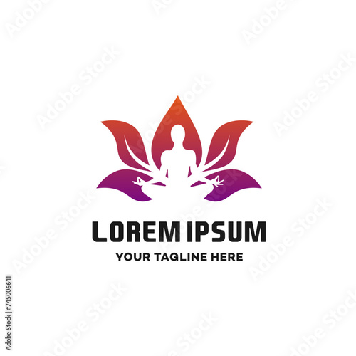 Yoga, zen, meditation logo, lotus icon and element. Style minimalist illustration vector, suitable for your design need, logo, illustration, animation, etc.
