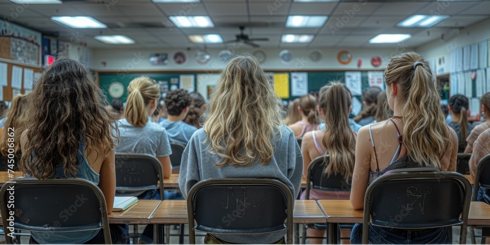 In a high school classroom during an exam, the tension is palpable, capturing a moment of focus, determination, and the pursuit of excellence. In a high school classroom during an exam, the tension is palpable, capturing a moment of focus, determination, and the pursuit of excellence.