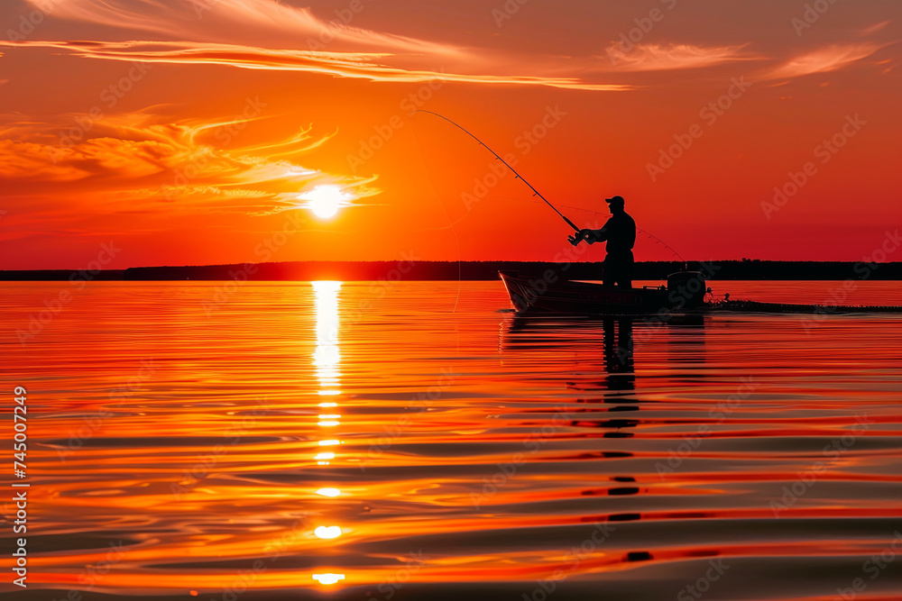A successful fishing moment is captured