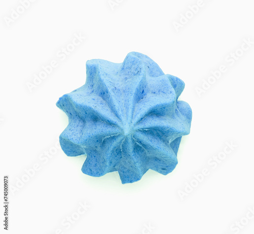 Blue mini meringue isolated on white