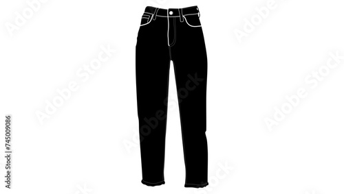 Mom-fit Jeans emblem, black isolated silhouette