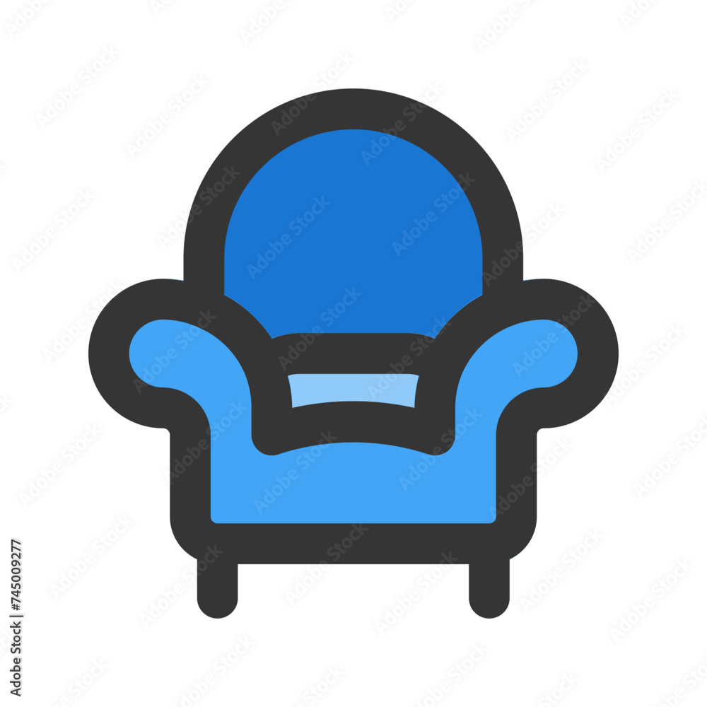 armchair line color icon armchair line color icon