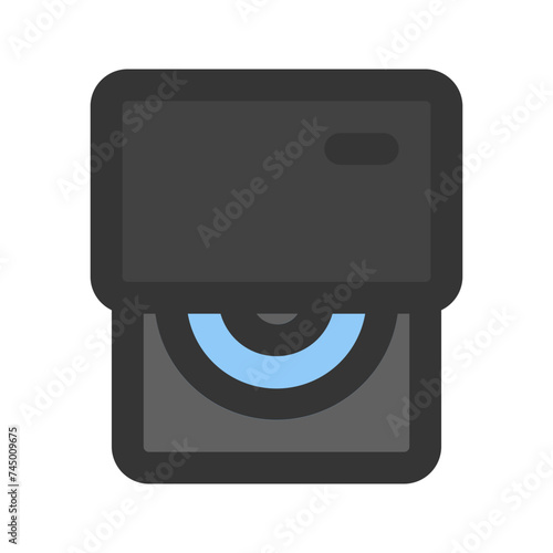 cd rom line color icon