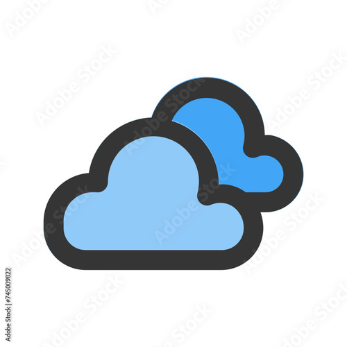 clouds line color icon