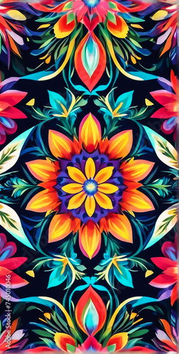 Colorful Abstract Floral: Experience the beauty of blooming flowers with this vibrant floral pattern.
