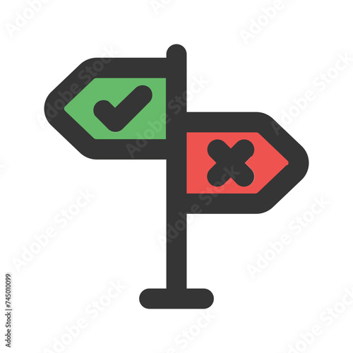 decision making line color icon