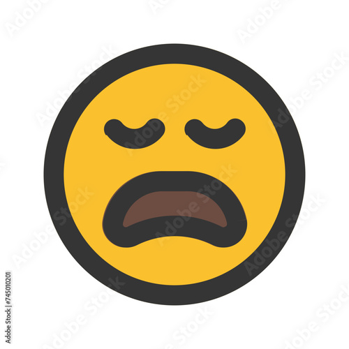 disappointed line color icon