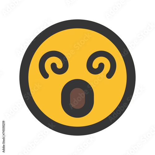 dizzy line color icon