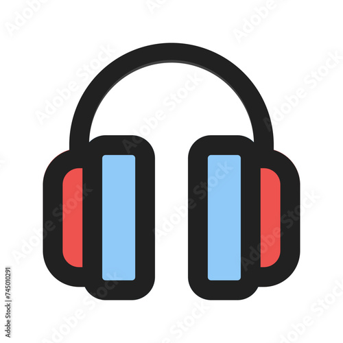 ear muffs line color icon