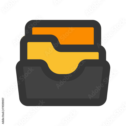 file cabinet line color icon