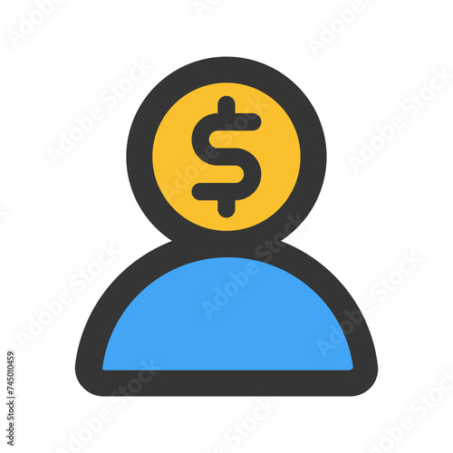 financial advisor line color icon