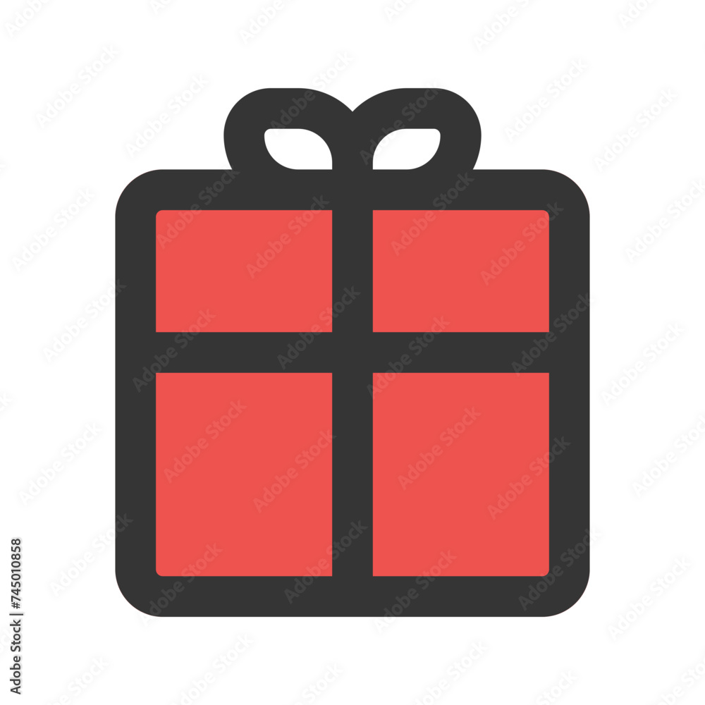 Obraz premium giftbox line color icon