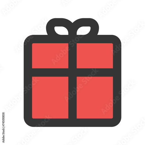 giftbox line color icon