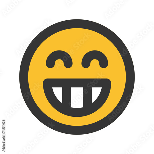 grinning line color icon