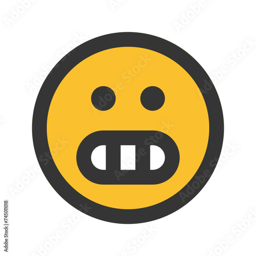 grinning line color icon