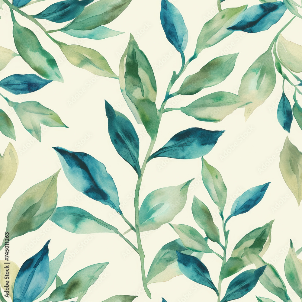 A stunning seamless pattern featuring beautiful leaf motifs in a watercolor style, perfect for backgrounds, textiles, and wallpapers. A stunning seamless pattern featuring beautiful leaf motifs in a watercolor style, perfect for backgrounds, textiles, and wallpapers.