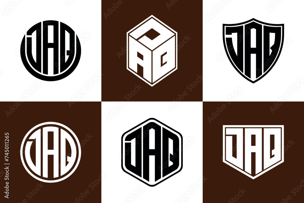 DAQ initial letter geometric shape icon logo design vector. monogram, letter mark, circle, polygon, shield, symbol, emblem, elegant, abstract, wordmark, sign, art, typography, icon, geometric, shape DAQ initial letter geometric shape icon logo design vector. monogram, letter mark, circle, polygon, shield, symbol, emblem, elegant, abstract, wordmark, sign, art, typography, icon, geometric, shape