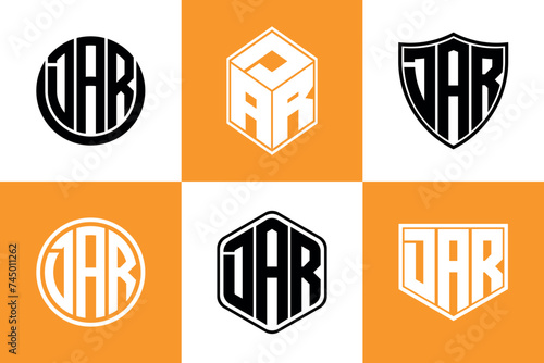 DAR initial letter geometric shape icon logo design vector. monogram, letter mark, circle, polygon, shield, symbol, emblem, elegant, abstract, wordmark, sign, art, typography, icon, geometric, shape