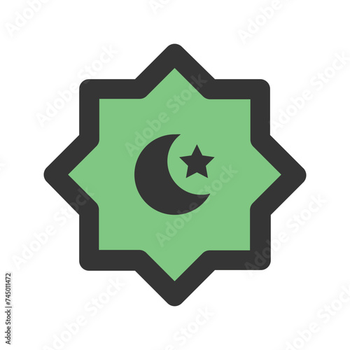 islam line color icon
