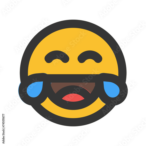 laughing line color icon