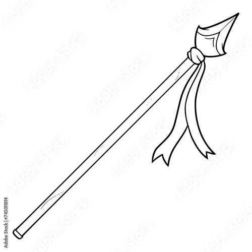 spear illustration hand drawn outline isolated vector